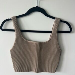 Babaton sculptknit square neckneck cropped tank